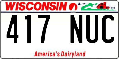 WI license plate 417NUC