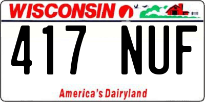 WI license plate 417NUF