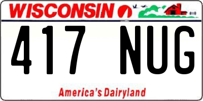 WI license plate 417NUG