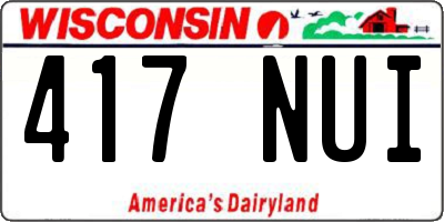 WI license plate 417NUI