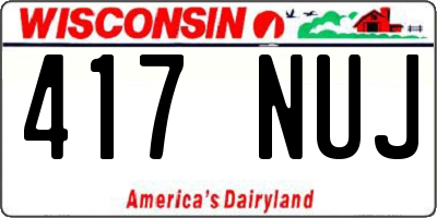 WI license plate 417NUJ