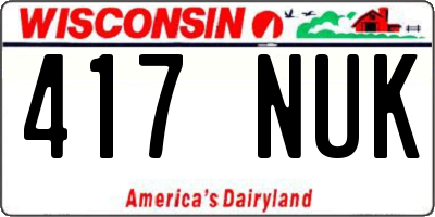 WI license plate 417NUK