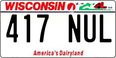 WI license plate 417NUL