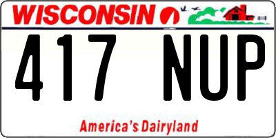WI license plate 417NUP