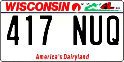 WI license plate 417NUQ