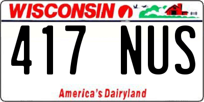 WI license plate 417NUS