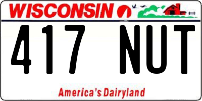 WI license plate 417NUT