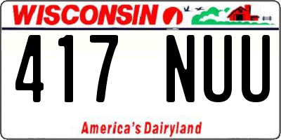 WI license plate 417NUU