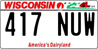 WI license plate 417NUW