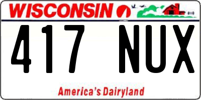 WI license plate 417NUX