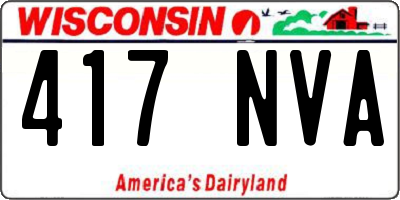 WI license plate 417NVA