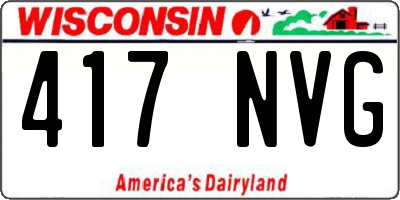 WI license plate 417NVG