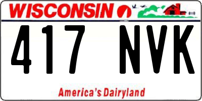 WI license plate 417NVK