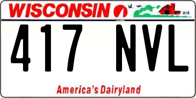 WI license plate 417NVL