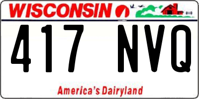 WI license plate 417NVQ