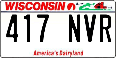 WI license plate 417NVR