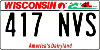WI license plate 417NVS