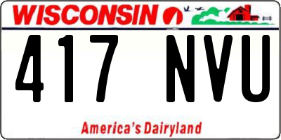 WI license plate 417NVU
