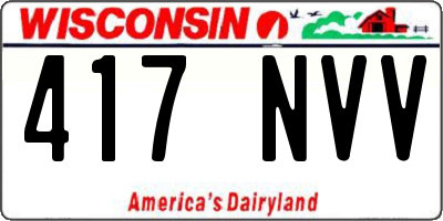 WI license plate 417NVV