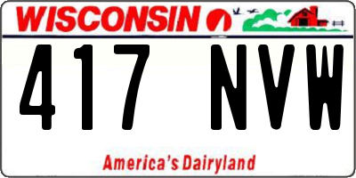 WI license plate 417NVW