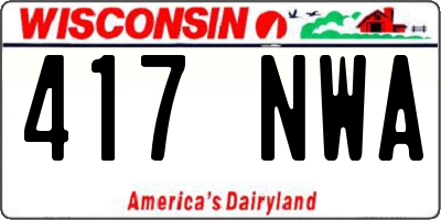 WI license plate 417NWA