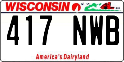 WI license plate 417NWB