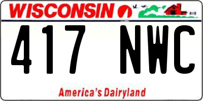 WI license plate 417NWC