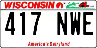 WI license plate 417NWE