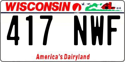 WI license plate 417NWF
