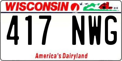 WI license plate 417NWG