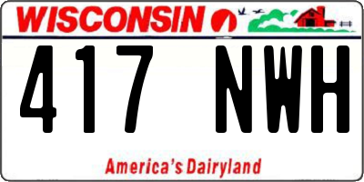 WI license plate 417NWH