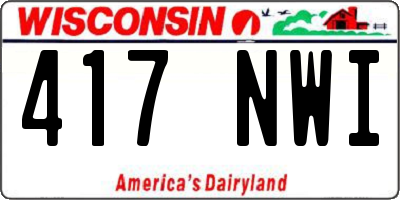 WI license plate 417NWI