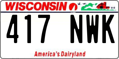 WI license plate 417NWK