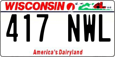 WI license plate 417NWL