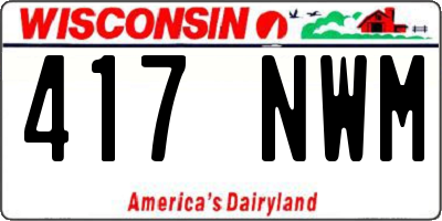 WI license plate 417NWM
