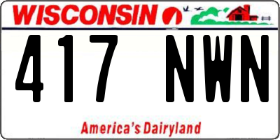 WI license plate 417NWN