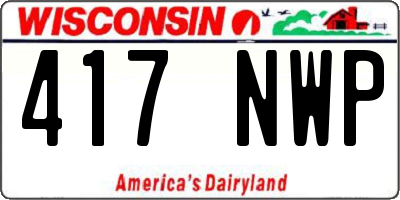 WI license plate 417NWP