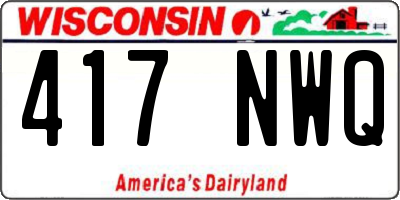 WI license plate 417NWQ