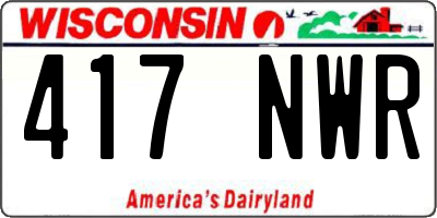 WI license plate 417NWR