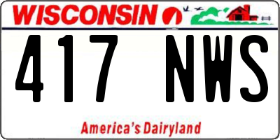 WI license plate 417NWS