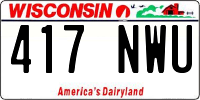 WI license plate 417NWU