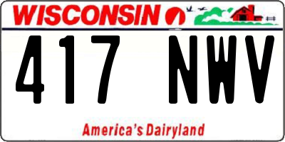 WI license plate 417NWV
