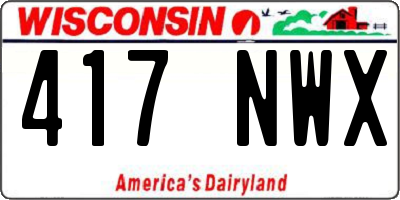 WI license plate 417NWX