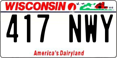 WI license plate 417NWY