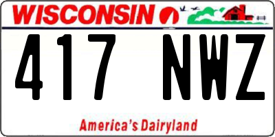 WI license plate 417NWZ