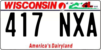 WI license plate 417NXA