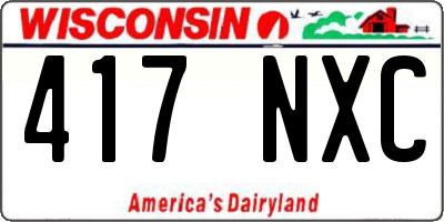 WI license plate 417NXC