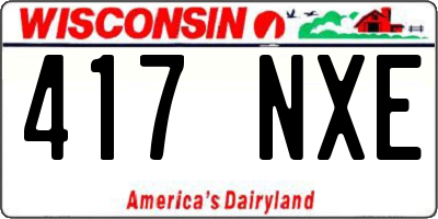 WI license plate 417NXE