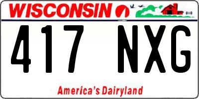 WI license plate 417NXG