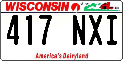 WI license plate 417NXI